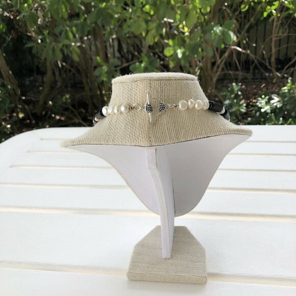 NWT Genuine Red Coral, Cinnabar, Pearl & Black Onyx Beaded Necklace - Picture 5 of 6